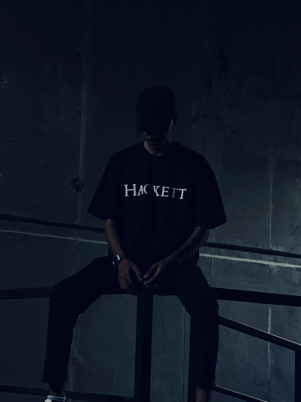 Hackett Oversized Graphic Tee – Midnight Black|KAS-X