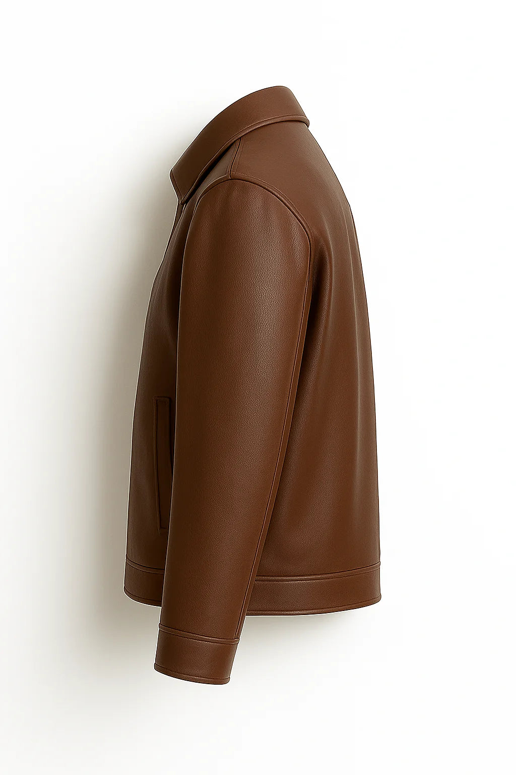 Classic Tan Brown Leather Zip Jacket Mecnex | Kas-X