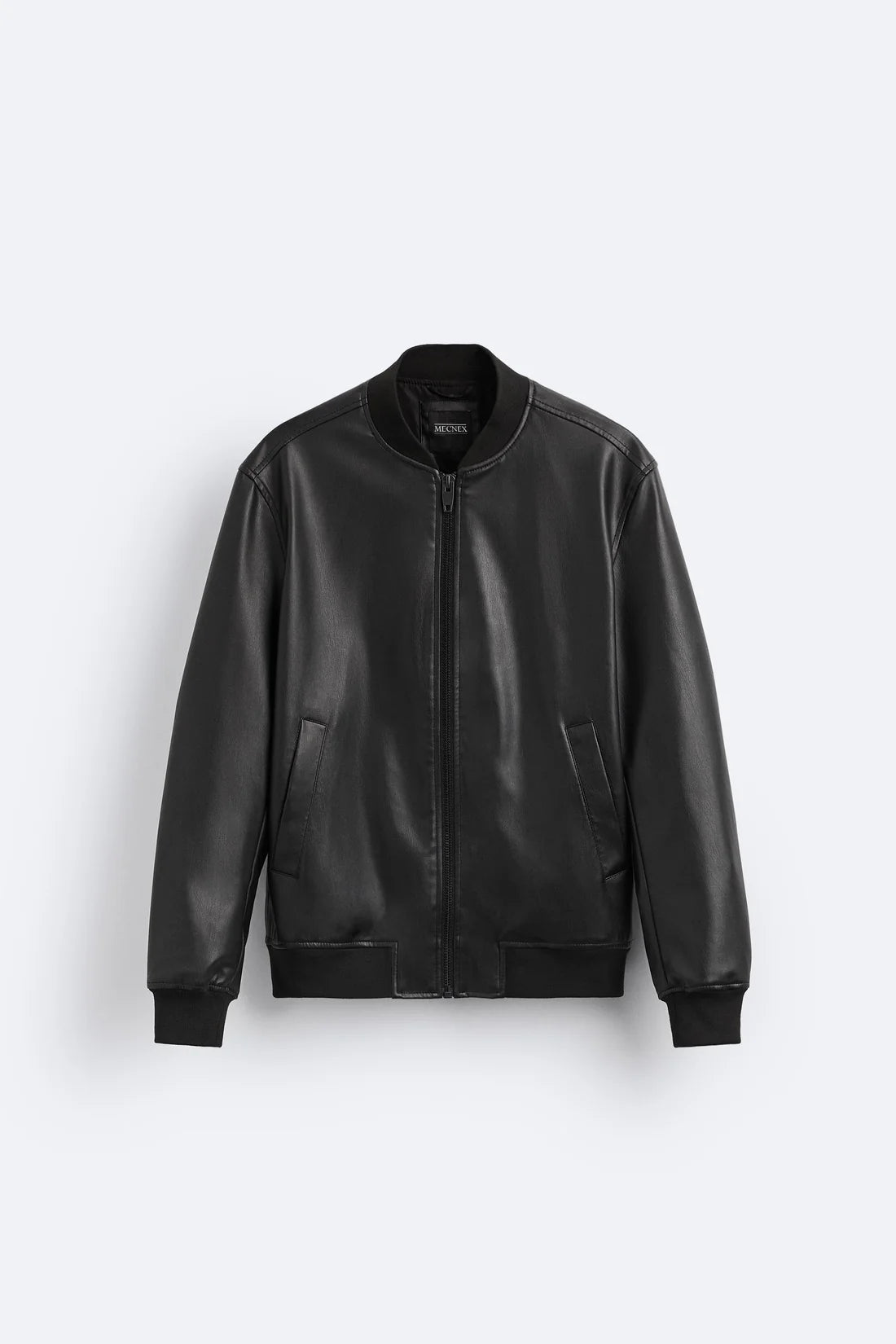 LEATHER BOMBER BLACK|MECXEN-KAS-X