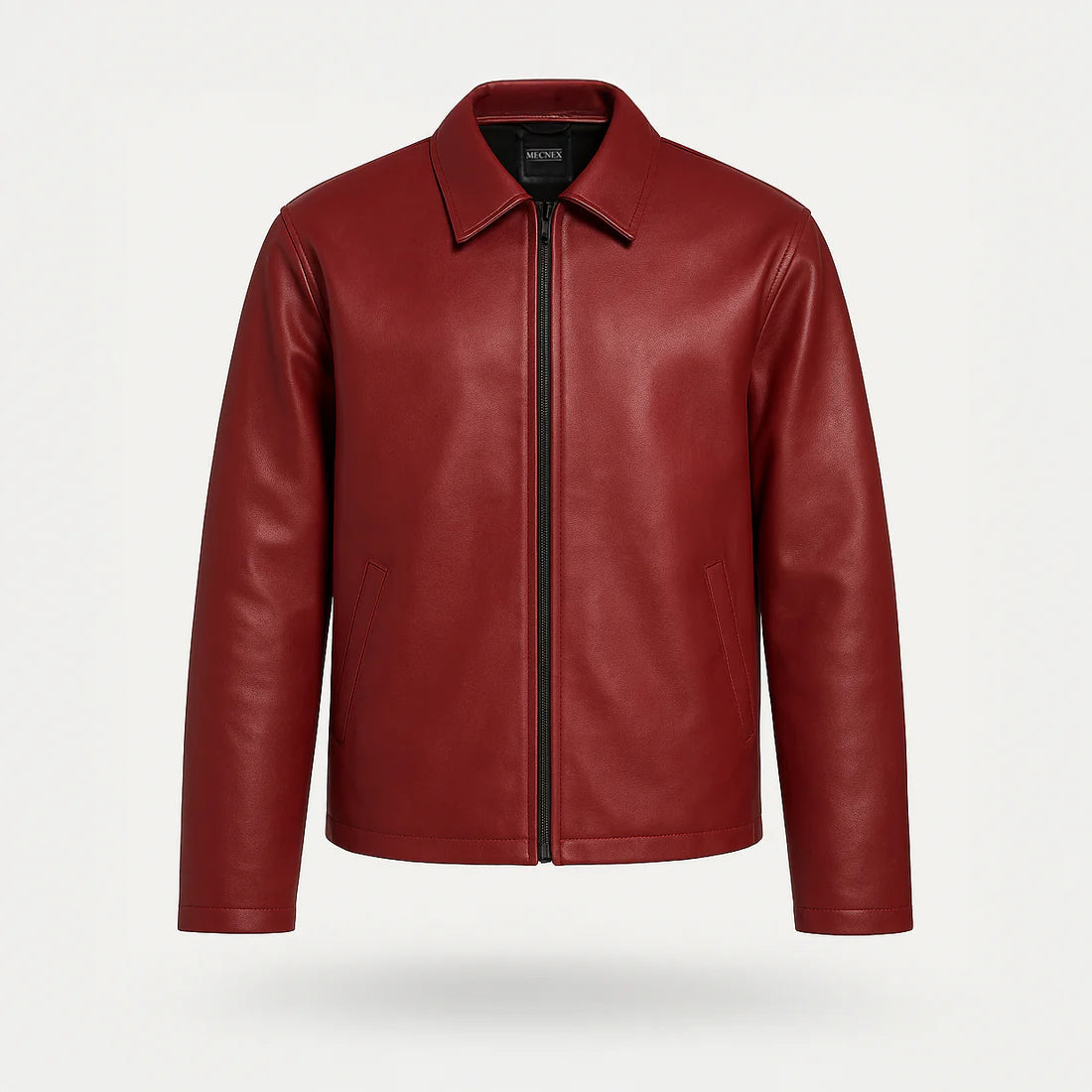 Cherry Luxe Leather Jacket|MECNEX-KAS-X