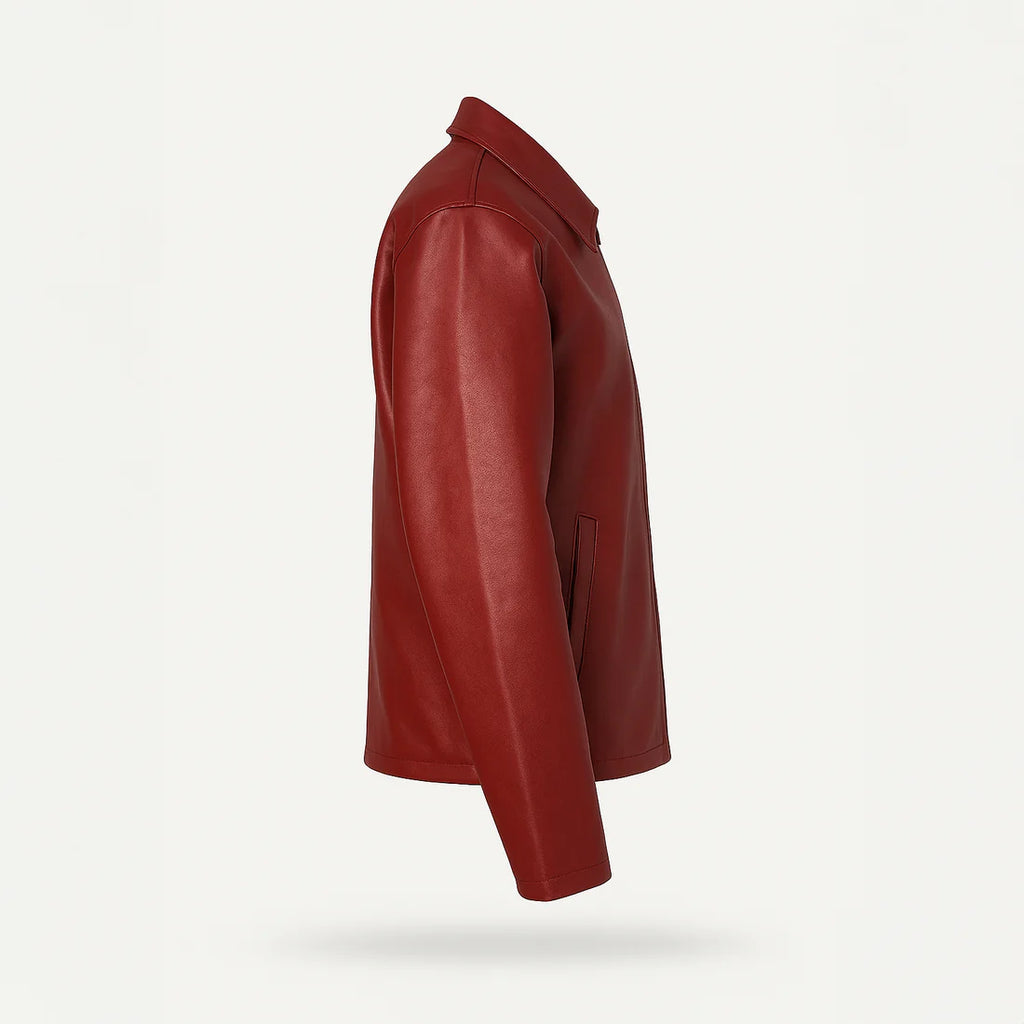 Cherry Luxe Leather Jacket|MECNEX-KAS-X
