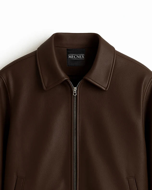 Mecnex Classic Dark Brown Zip Jacket|KAS-X