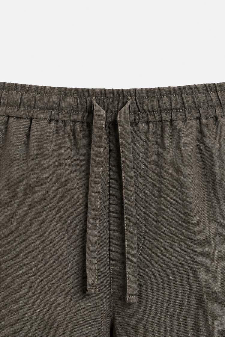 Men’s Brown Loose Fit Linen Pajama|KAS-X